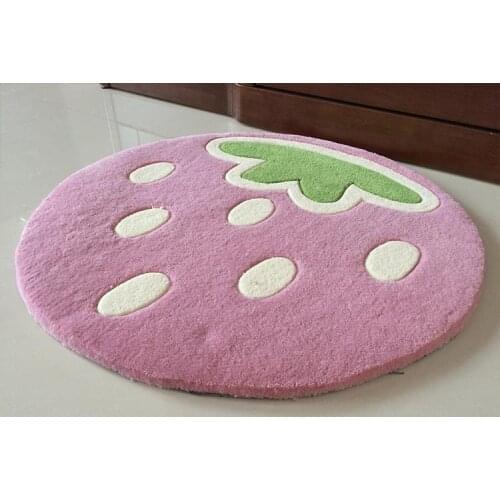 Modern plants and flowers rustic strawberry circle carpet thickening computer chair bed blankets doormat
