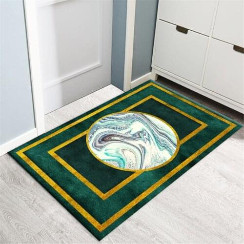 Modern Dark Green Doormat Entrance Home Anti-slip Bathroom Mat Kitchen Floor Mat Luxury Hallway Mat Bedside Mat For Bedroom