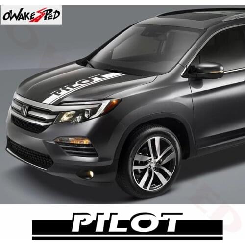 Racing Hood Car Stickers For-Honda Pilot Sports Styling Auto Engine Cover Vinyl Decals Bonnet Stripes Decor Accessories Stickers
