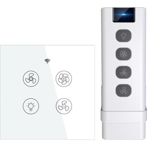 EU WiFi RF Smart Ceiling Fan Light 2/3 Way Control Smart Life/Tuya APP RF Remote Speed Control Alexa Google Home Compatible