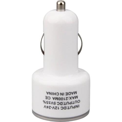 Universal Dual USB 2-Port Mini Car Cigarette Lighter Socket Charger 5V 2.1A Car Charger Power Adapter for iphone 8 500pcs