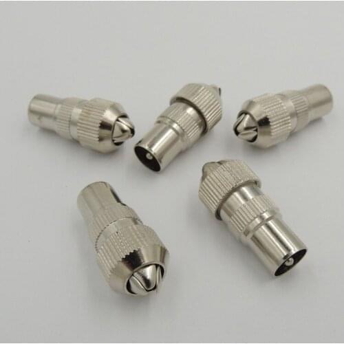 Inline Metal Male TV Aerial Connector RF Coax Cable Plug Freeview Coaxial Adapter