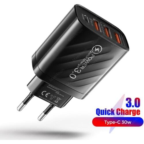 30W PD Super USB C Charger For iPhone 12 Pro Max Support QC3.0 Fast Charging Portable Mobile Phone Chargers For iP 11 Pro Max