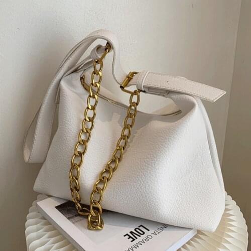 Women Leather Handbags Large Capacity Casual Tote Bag Female Designer Sac Simple Ladies Crossbody Vintage Chains Shoulder Bags