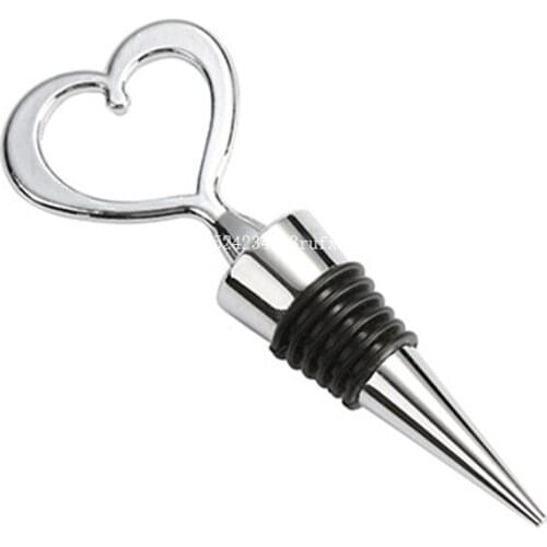 100pcs Elegant Heart Shaped Red Wine Bottle Stopper Valentines Wedding Gifts Bar Tools