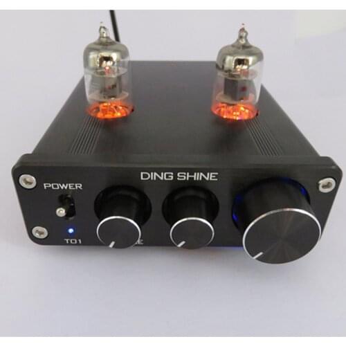 DC12V HIFI 6J1 Tube Preamplifier Valve Audio Dual Bass Bass Amplifier, NE5532 Sound Silver/Black