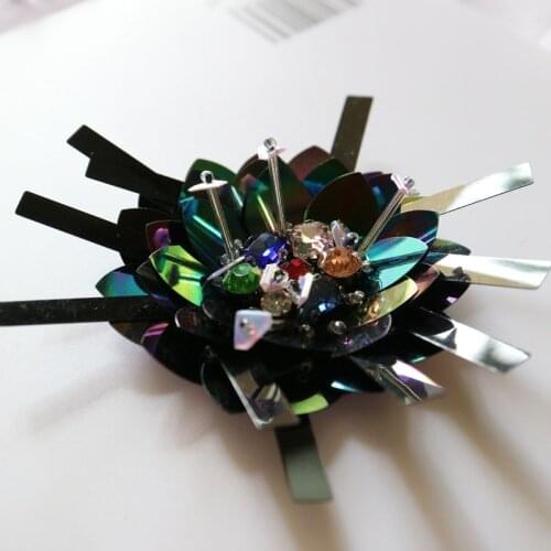 2pc/set handmade Rhinestone beaded patches for Clothing Sew on Sequin embroidery Appliques parches for clothes