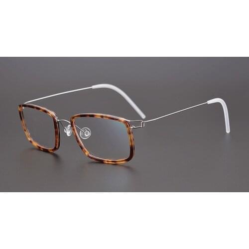 2021 Denmark Brand Vintage Square Titanium Acetate Prescription Glasses Frame Women Optical Eyeglasses Men Screwless Eyewear