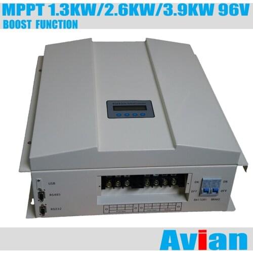 96V 1.3KW 2.6KW 3.9KW Wind Solar Hybrid Controller MPPT Boost Function CE Certificated Free Software Low Voltage Charging