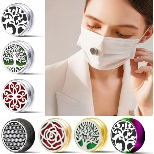 Aroma Brooch Diffuser Perfume Essential Oil Badge Cufflink Face Clip Locket Magnetic Buckle Stainless Steel Jewelry For Women