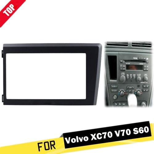 LONGSHI 2 Din Car Radio Fascia for Volvo XC70 V70 S60 1998-2004 Stereo Plate Trim Kit Panel Dash CD DVD Frame 2din