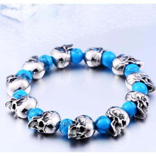 BEIER New Stainless Steel New Arrival High Quality Punk Skull Bracelet charms bangle Personality Fashion Men Jewelry BC8-039