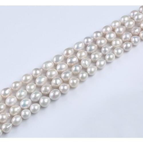 11-12mm Teardrop Shape White Loose Beads Baroque Natural Freshwater Drop Pearls Strand