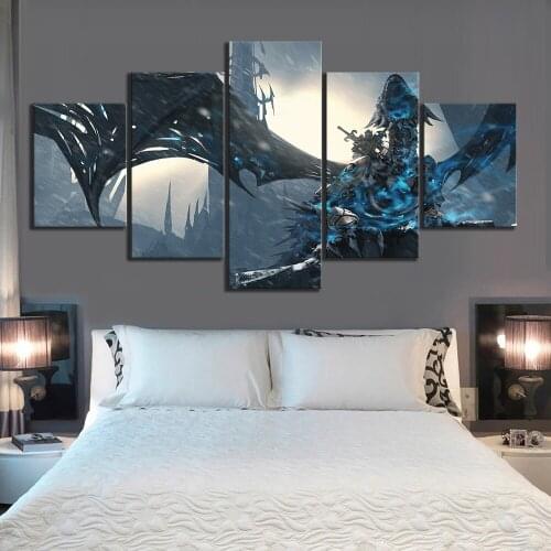 Hd print Wall Art Pictures Canvas Posters Home Decor 5 Panel Warcraft Game Painting Printed Photo with Frame