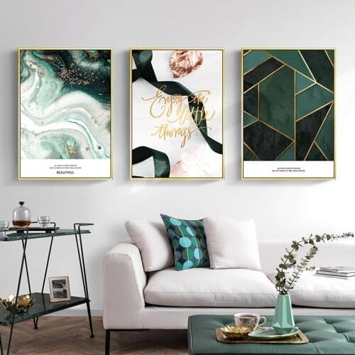 Emerald Texture Canvas Painting Modern Style Abstract Poster Minimalist Canvas Print Contemporary Wall Art Decoration Pictures