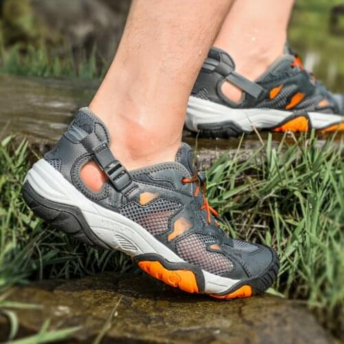 HUMTTO Brand Hiking Shoes for Men Sneakers New Summer Trekking Sandals Male Breathable Outdoor Walking Climbing Water Shoes Mens