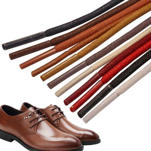 3mm Round Shoelaces Waxed Cotton Shoe Laces Wax Water-proof Shoestring for Leather Shoes 60/90/100/120/150cm