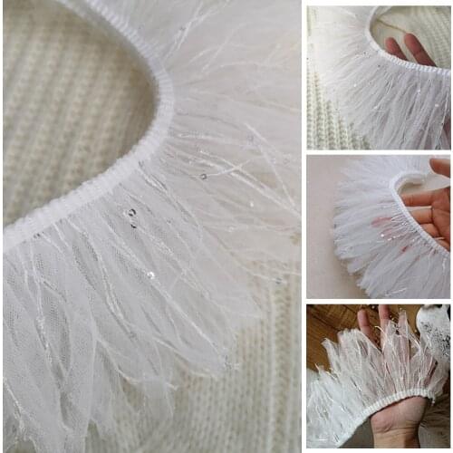 9CM Width White Sequin Lace Fabric, Fabric Ribbon, Diy Toy Doll, Clothing Material Womens Fashion Skirt, Sewing Accessories