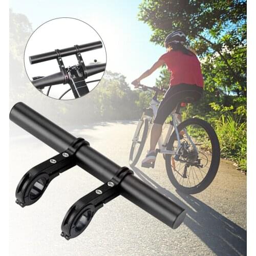 Bicycle Handlebar Multi-Function Extension Frame Extension Frame Lamp Flashlight Bracket Clip Black Double Bracket (20CM)