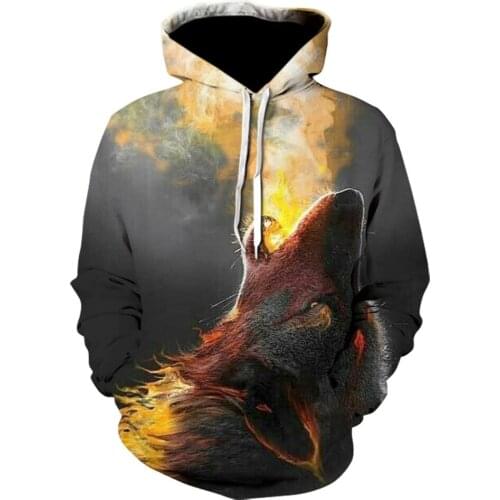2021 Fashion hot Hoodie Men And Women 3d Printing Wolf Head Sweatshirt Harajuku Casual Street Pullover Hot Coat Men clothing