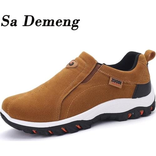 Sa Demeng Slip-on men loafers suede moccasins spring summer driving shoes comfortable light footwear soft flat hombres Big Size