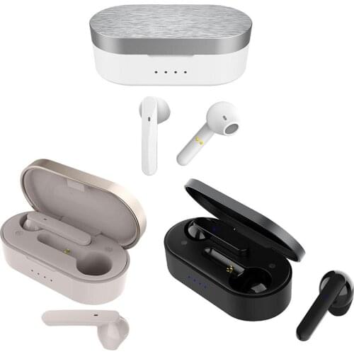 TWS Earbuds Bluetooth 5.0 Wireless Headphones Stereo in-Ear Mini Earphone with 300mah Rechargeable Case Auto Pairing