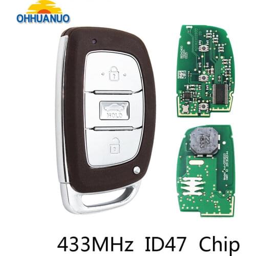 New Replacement Smart Remote Car Key Fob 3 Button 433MHz ID47 transpond chip for Hyundai Mistra 2015 2016 2017