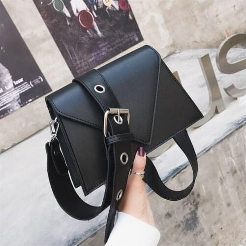 2021 New Fashion Small Flap Designer Wide Belts Women Shoulder Bag Luxury Pu Leather Crossbody Messenger Bag Chic Female Purses