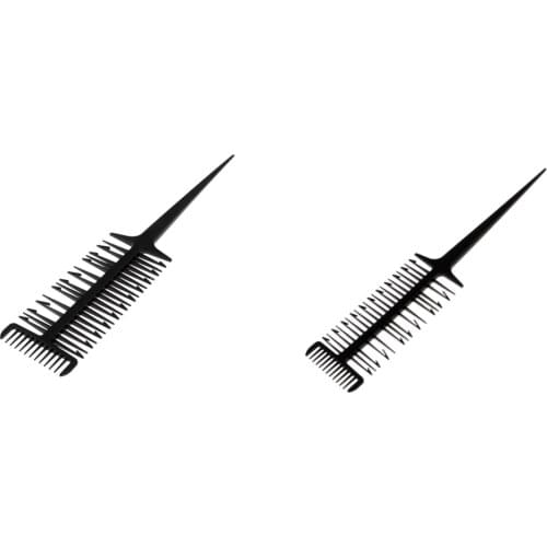 2x Hair Coloring Stylist Sectioning Weaving Highlighting Comb 3Ways