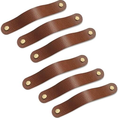 Dresser Pulls,6 Pack Drawer Pulls,Cabinet Handles Pulls for Kitchen,Soft Leather Knobs for Dresser Drawers,Drawer