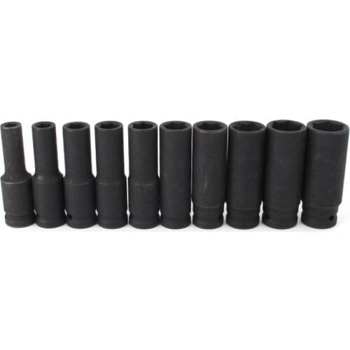 SHGO HOT-10PCS Deep Impact Socket 8 -22mm Metric Drive Strong and Heavy Duty Socket Set for Wrench Adapter Hand Tool and Repair
