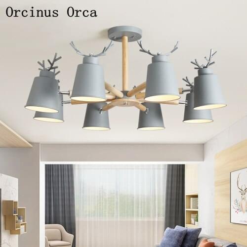Nordic Creative Colorful Antler Chandelier Living Room Dining Room Bedroom Modern Simple LED Tree Chandelier free shipping