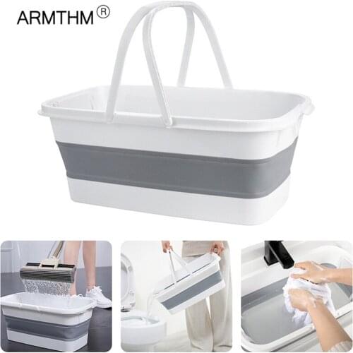 Collapsible Bucket Home/outdoor Portable Thickened Bucket Travel Clean Bucket Fishing Camping Car Wash Mop Foldable Bucket