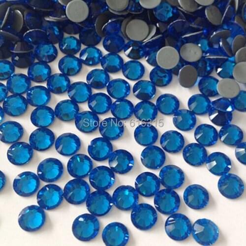 SS16 sapphire hot fix rhinestone 1440 pcs each lot for fashion style jeans belt by China post air mail free shipping