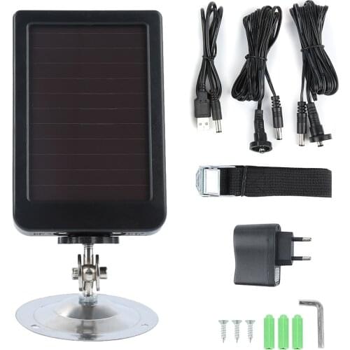 Outdoor Solar Panel Charger US/EU Plug Hunting Trail Camera Charger For Suntek HC-300M HC300 HC-500m Hunting Camera 8