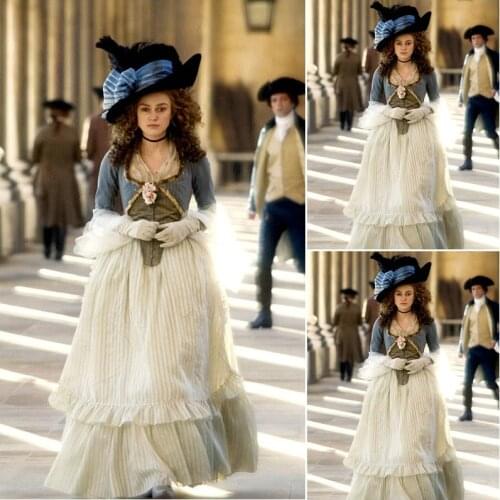 2017 new!Customer-made Blue Vintage Costumes Victorian Dresses Civil War dress The Duchess Cosplay Lolita dresses C-1092