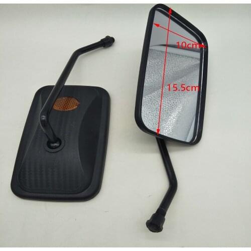 A712 Universal Motorcycle Rearview Clear Mirror 2PCS Chrome 10mm Handle Bar Rearview Mirrors Chrome Black