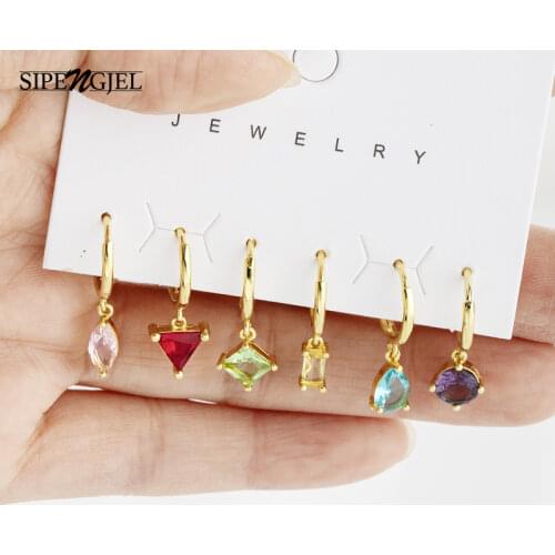 Fashion Inlaid Zircon Dainty Summer Sweet Fruit Colored Small Hoop Earrings Sets For Women Hypoallergenic Earrings Jewelry 2021