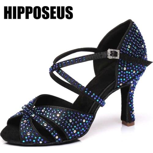 Women Dance Shoes Ladies Latin Dance Shoes Girls Professional Dance Shoes 5/7.5/8.5/9/10cm High Heels Ballroom Latin Tango Party