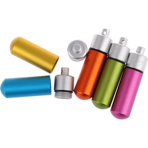 1pcs Capsule Shape Aluminum Pill Case Waterproof Aluminum Pill Box Outdoor Pocket Pill Holder Container Delicate Medicine Box