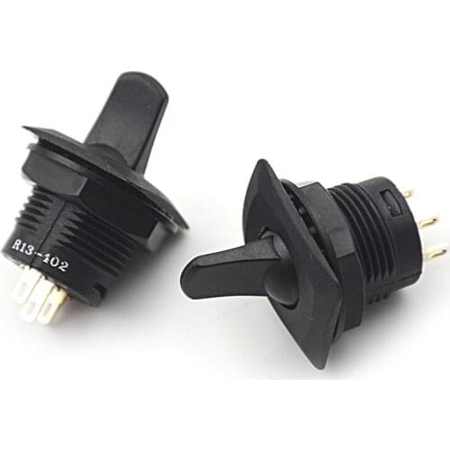 2pcs Black Color SCI R13-402 ON-ON 3Pin 2Position Maintained Round Toggle Switch SPDT Panel Mount Wholesale
