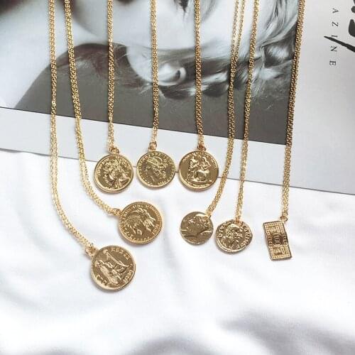 2020 vintage fashion round Portrait coin neckalce pendant neckalce Bijoux Jewelry Accessories