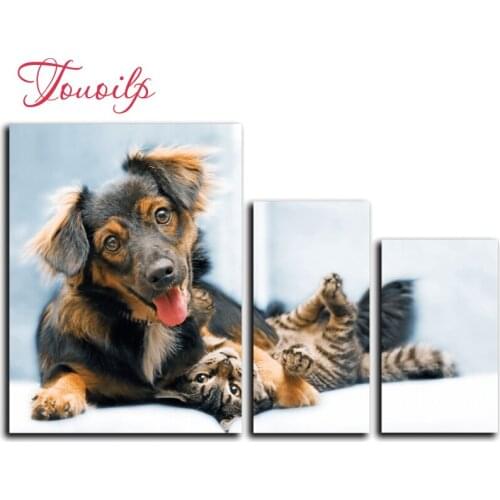 3pcs,Full,square&round Diamond Embroidery,Dog and cat 5 Diamond Painting,Cross Stitch,3D,Diamond Mosaic,diamond pattern,Crafts