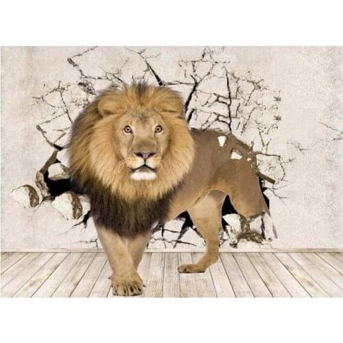 3d wallpaper custom mural stereo space lion mural wall background home decor living room photo 3d wall murals wall paper