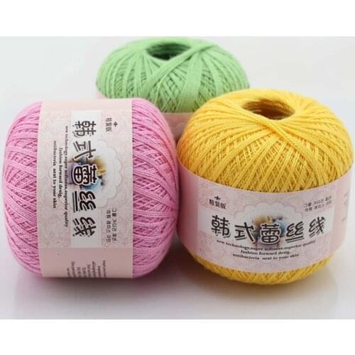 50g Classic Cotton Soft Rival Line Boutique Lace Pearl Gloss Shuttle Series Crochet Knitting Tape Yarn Thread Width 1mm