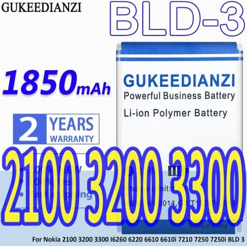 2300mAh BLD-3 battery for Nokia 7210 3300 2100 6220 6200 6610 6610 7250 I6260 6610i 7250i Battery BLD3 BLD 3