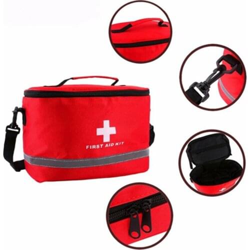 Outdoor First Aid Kit Outdoor Sports Red Nylon Waterproof Cross Messenger Bag Family Travel Emergency Bag YJJB007