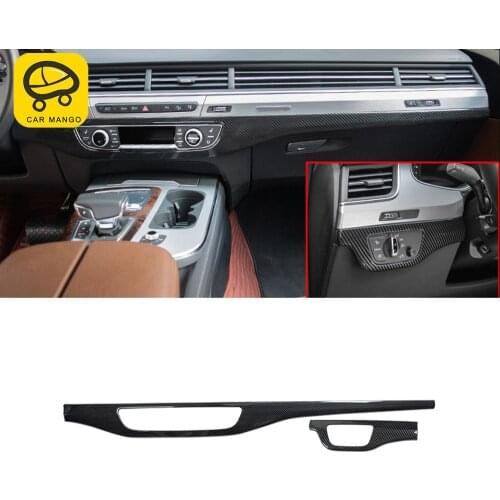 CARMANGO for Audi Q7 4M 2016-2020 Car Accessories Center Control Dashboard Trim Frame Sticker Cover Interior Decoration Moulding
