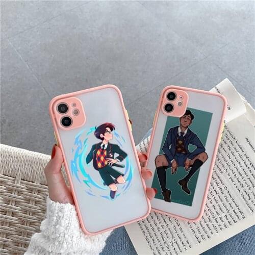 The Umbrella Academy Cartoons five Phone Case For iPhone 12 11 Mini Pro XR XS Max 7 8 Plus X Matte transparent Pink Back Cover