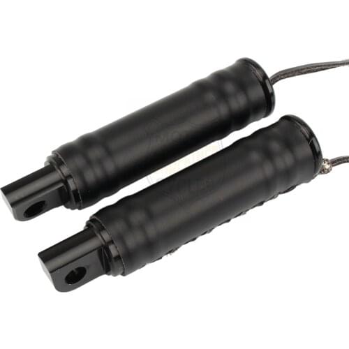 Black Motorcycle Foot Pegs Footrest Vintage Leather Footpeg Cover For Harley Sportster 883 Touring Dyna Breakout Softail V-Rod